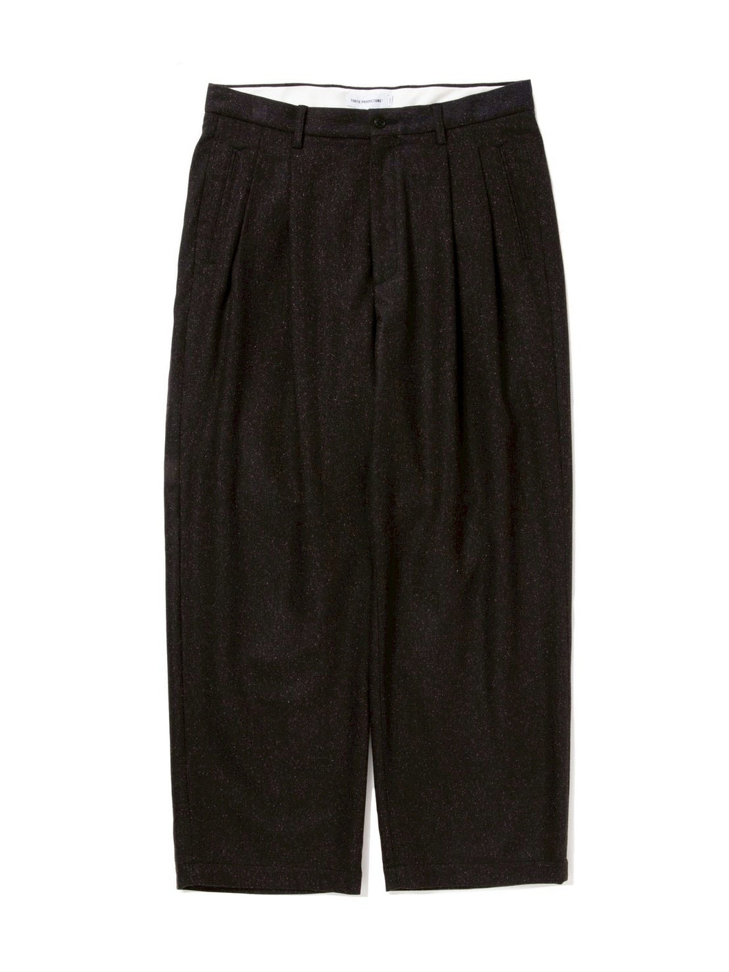 Silk Nep Herringbone 2 Tuck Wide Trousers