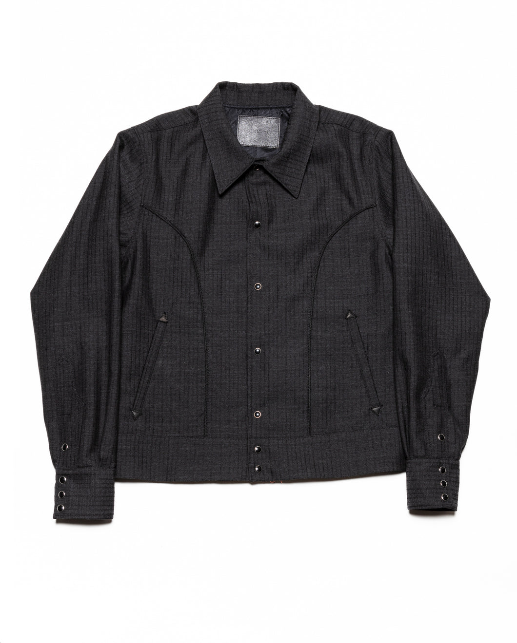 BOLERO JACKET -WOOL DOBBY STRIPE-