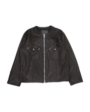 画像をギャラリービューアに読み込む, COW BOY COLLARLESS JACKET -GOAT SKIN-
