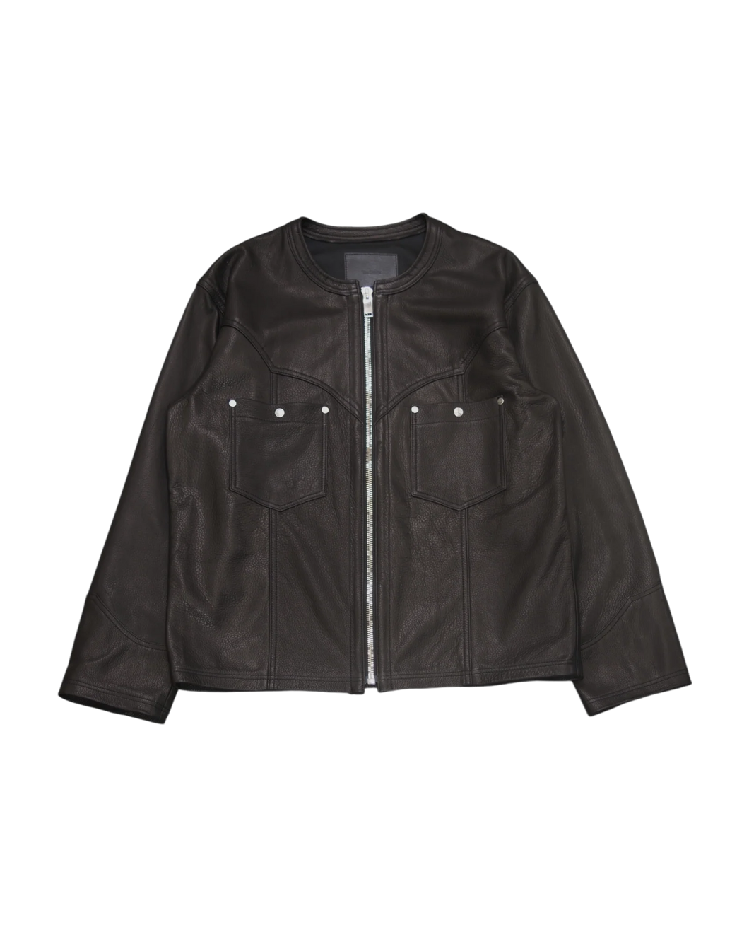COW BOY COLLARLESS JACKET -GOAT SKIN-