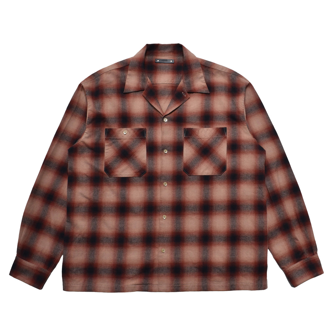 C.Flannel Ombre Open Collar SH