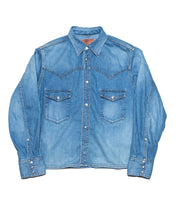 画像をギャラリービューアに読み込む, WESTERN SHORT SHIRT-USED WASHED DENIM-
