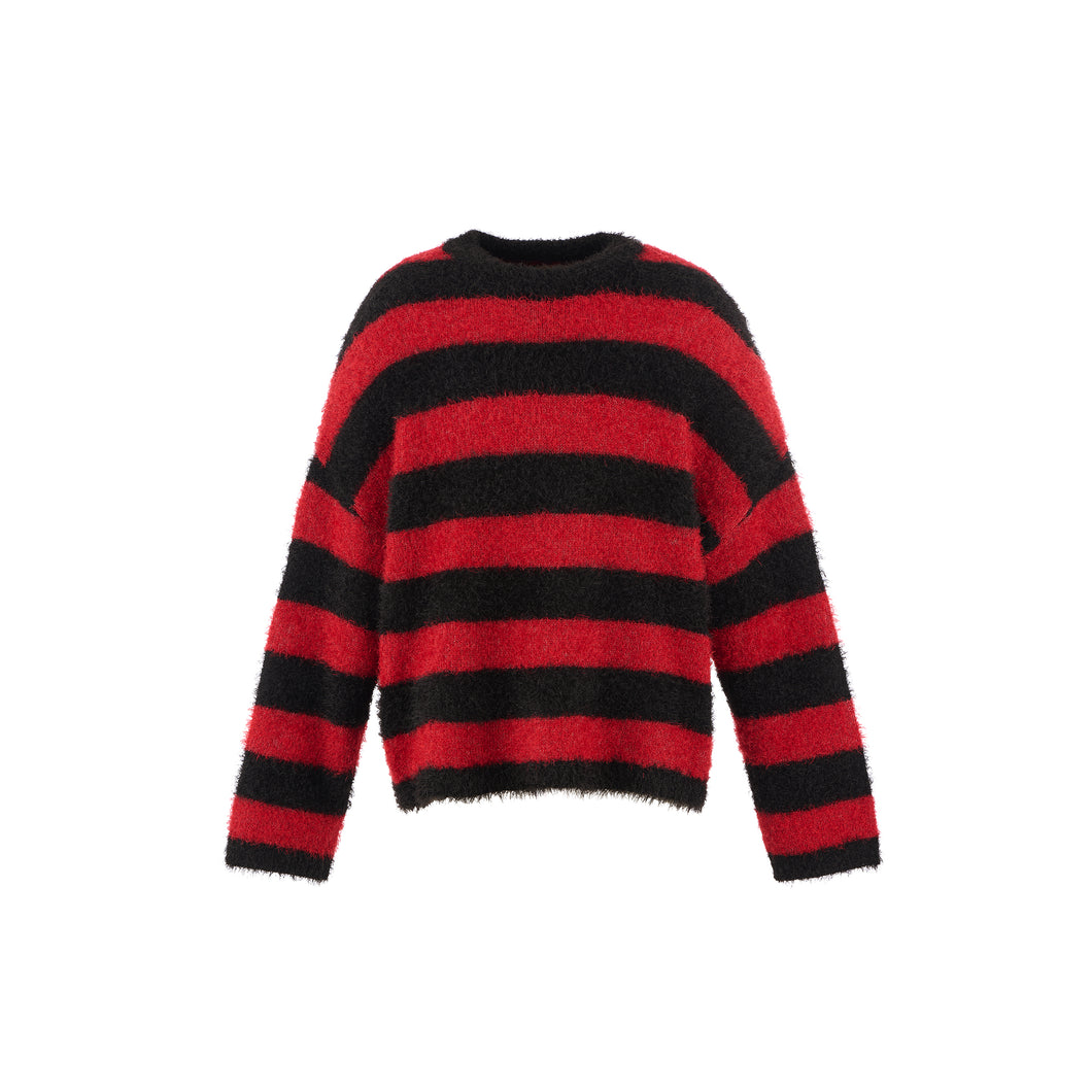 CRW NECK KNIT / GLITTER BORDER