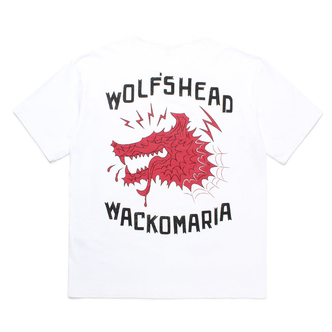 WOLF'S HEAD / WASHED HEAVY WEIGHT CREW NECK T-SHIRT