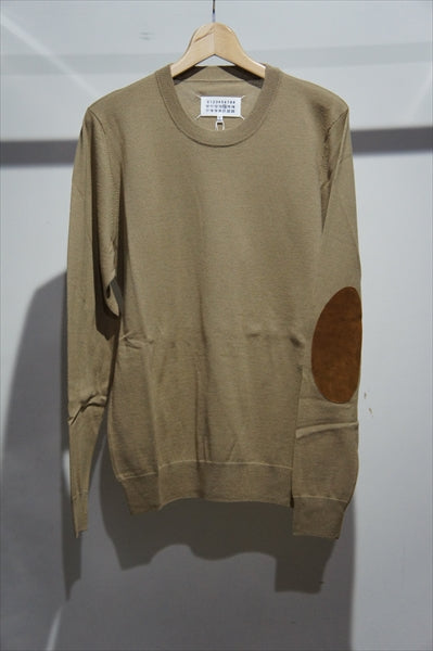 ELBOW PATCH CREW NECK KNIT