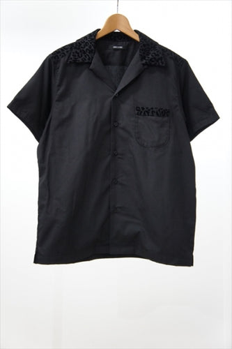 Leopard Trimming S/S Open Collar SH
