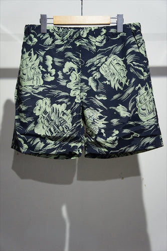 HAWAIIAN SHORTS -NVY x GRN-