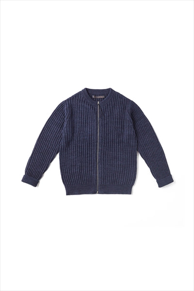 SPEC DYED YARN ZIP SWEATER