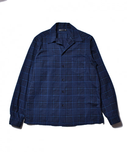 OP Check Denim Open Collar SH