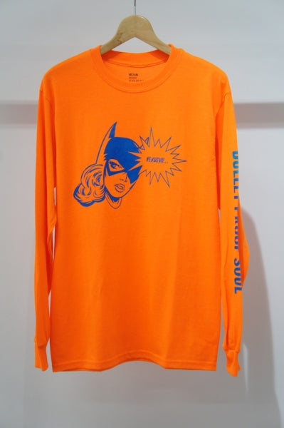 MAD GIRL LONG SLEEV TEE-NEON ORANGE-