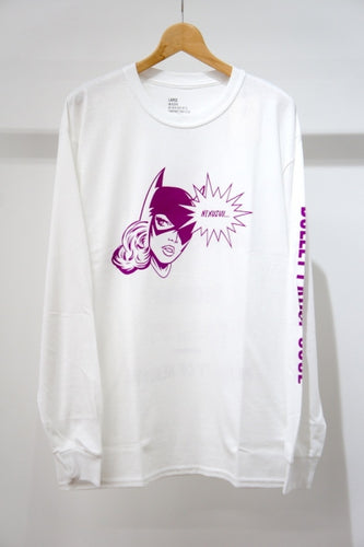 MAD GIRL LONG SLEEV TEE-WHITE-