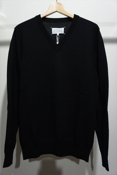 ELBOW PATCH V NECK KNIT