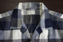 画像をギャラリービューアに読み込む, INDIGO FLANNEL BOX SILHOUETTE SHIRTS-BLOCK CHECK-
