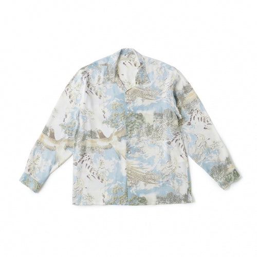 ORIGINAL PRINTED OPEN COLLAR SHIRTS-ORIENTAL-LS