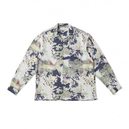 ORIGINAL PRINTED OPEN COLLAR SHIRTS-ORIENTAL-LS