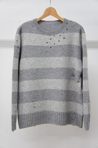 BORDER KNIT - GRAY x LIGHT GRAY