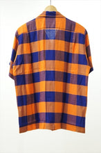 画像をギャラリービューアに読み込む, SS OPEN COLLAR SHIRT-NAVY x ORANGE-
