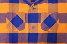 画像をギャラリービューアに読み込む, SS OPEN COLLAR SHIRT-NAVY x ORANGE-
