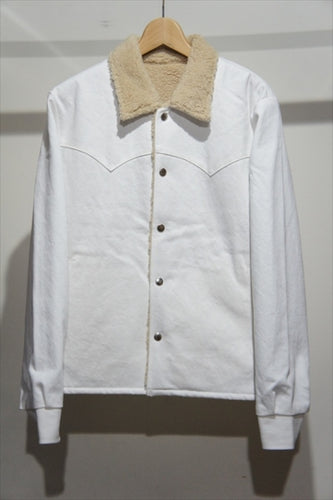 SADDLE MAN JACKET DENIM -WHITE x LIGHT BEIGE-