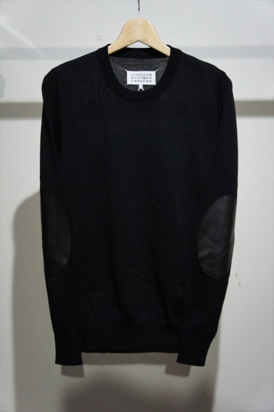 ELBOW PATCH CREW NECK KNIT