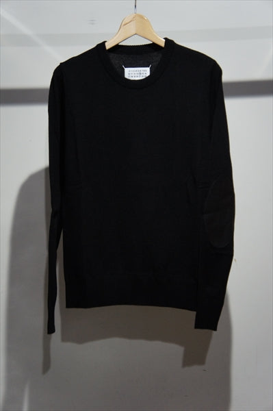 ELBOW PATCH CREW NECK KNIT
