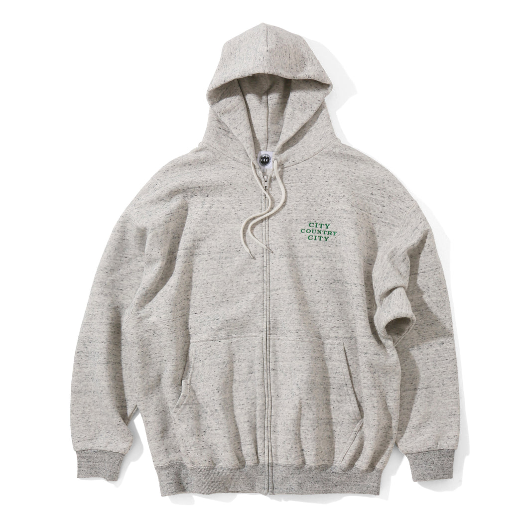 EMBROIDERED LOGO ZIP UP HOODIE