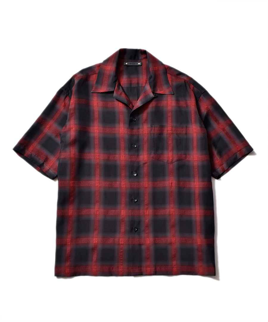Cuprawool Ombre Check S/S Open Collar SH
