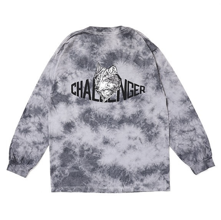 TIE DYE WOLF LOGO L/S TEE