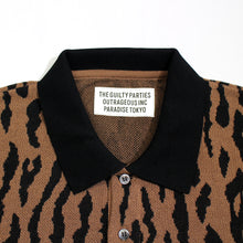 画像をギャラリービューアに読み込む, LEOPARD KNIT POLO SHIRT

