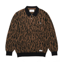 画像をギャラリービューアに読み込む, LEOPARD KNIT POLO SHIRT
