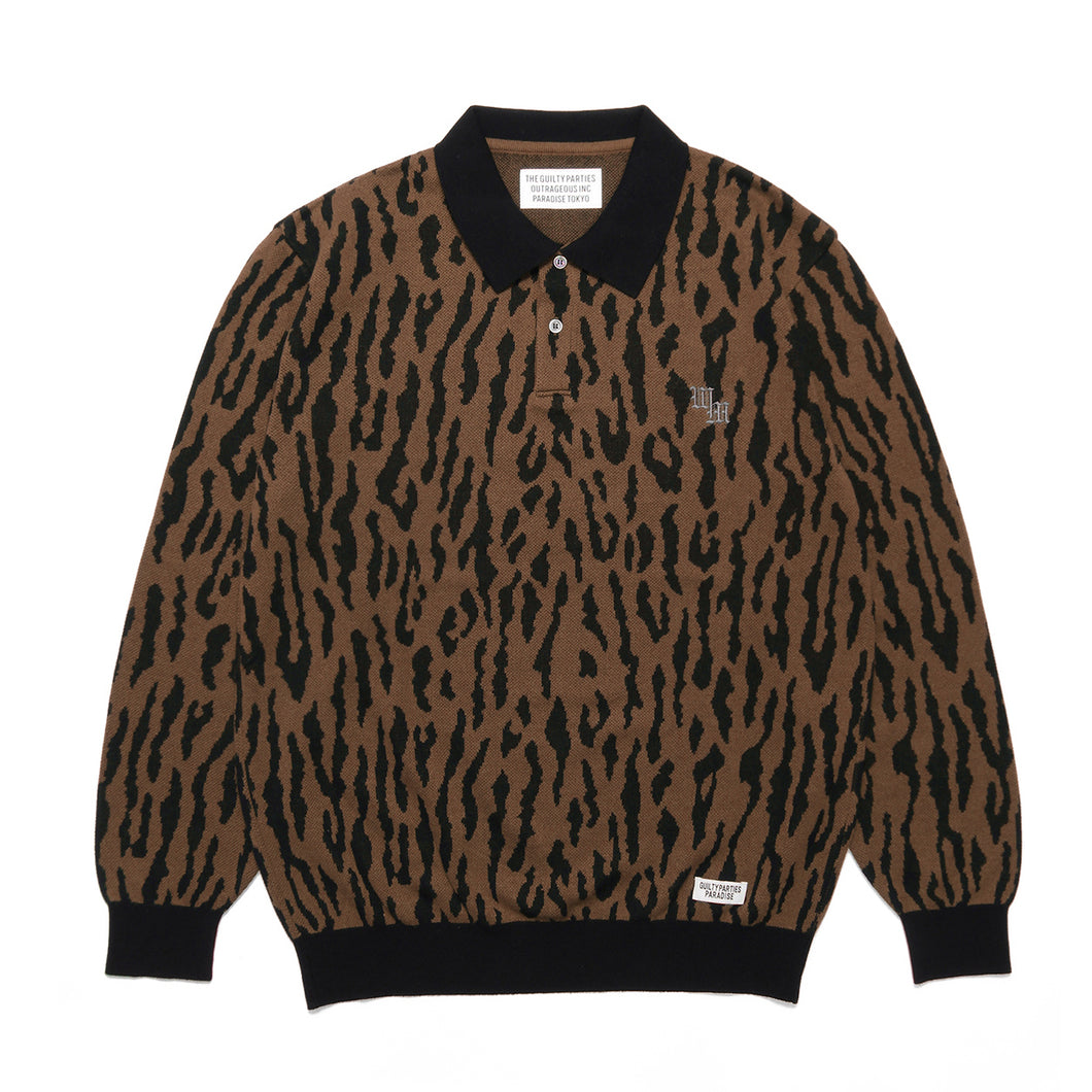 LEOPARD KNIT POLO SHIRT